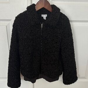 Splendid Kids Black Faux-Sherpa Zip Jacket